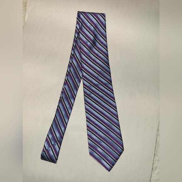 Brooks Brothers Purple Blue Black Striped Tie - Picture 4 of 6